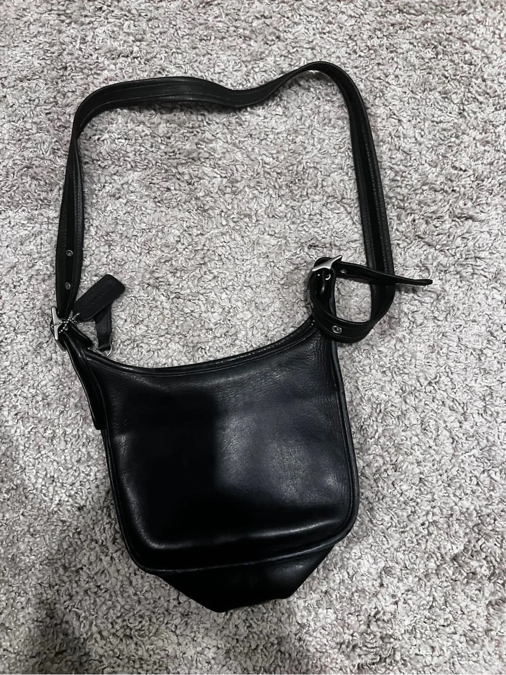 Coach Classic Black Leather Shoulder Bag